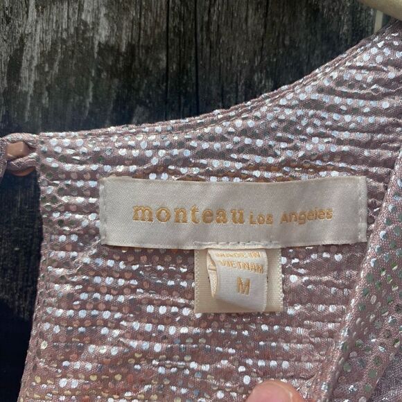 Monteau Shinny Textured Blouse | M - Picture 2 of 4